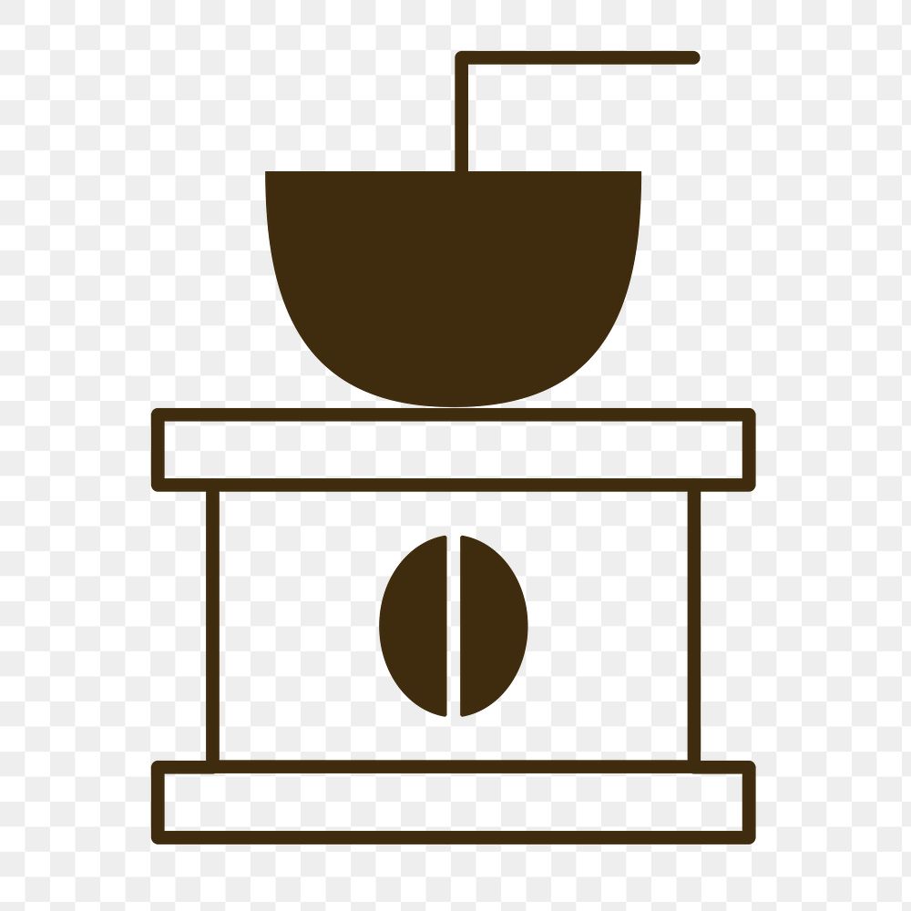 Coffee logo png food icon flat design illustration, manual coffee grinder