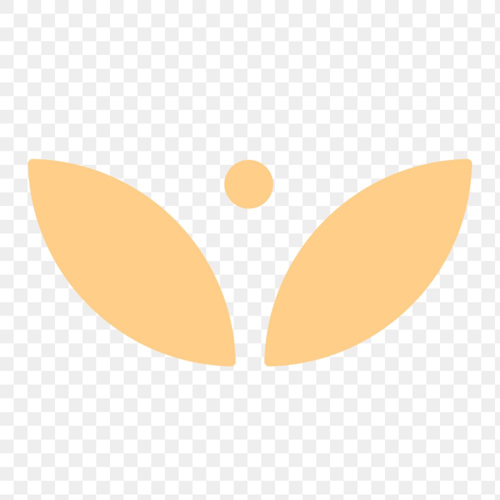 Gold leaf icon png, nature business symbol flat design illustration