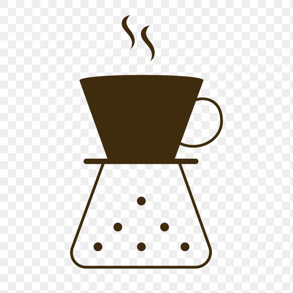 Coffee logo png food icon flat design illustration, chemex drip coffee