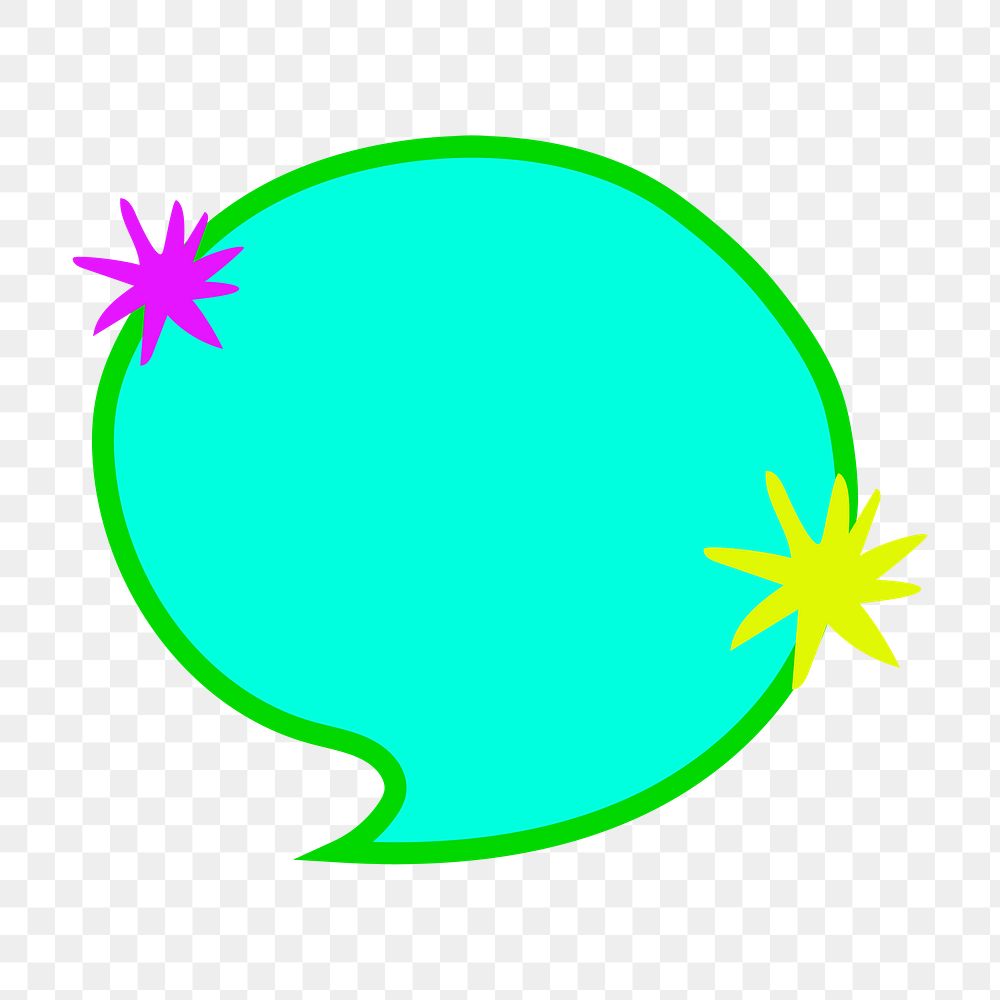 Speech bubble png sticker, cute doodle green clipart