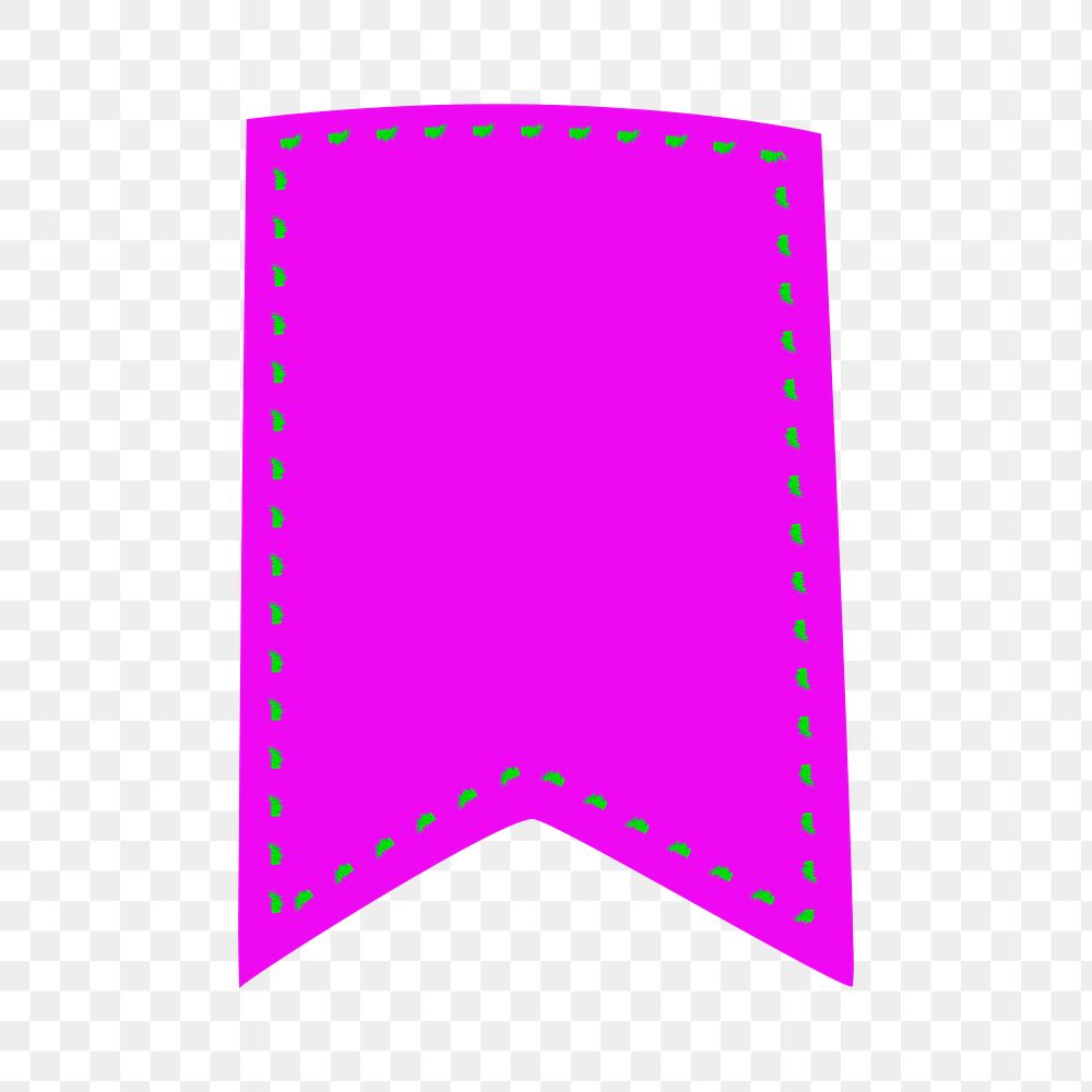Flag banner png sticker, doodle pink blank clipart