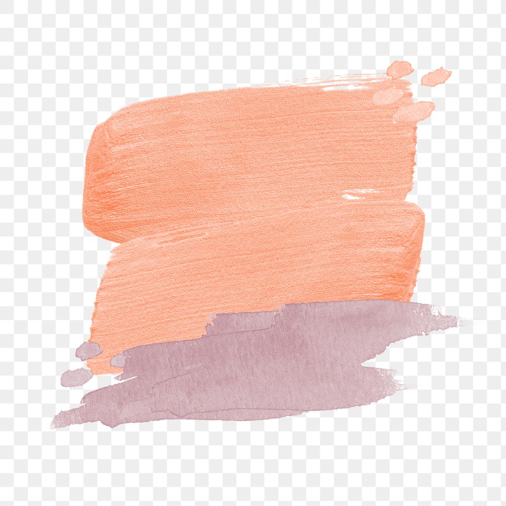 Brush stroke png badge sticker, orange watercolor texture, feminine transparent design