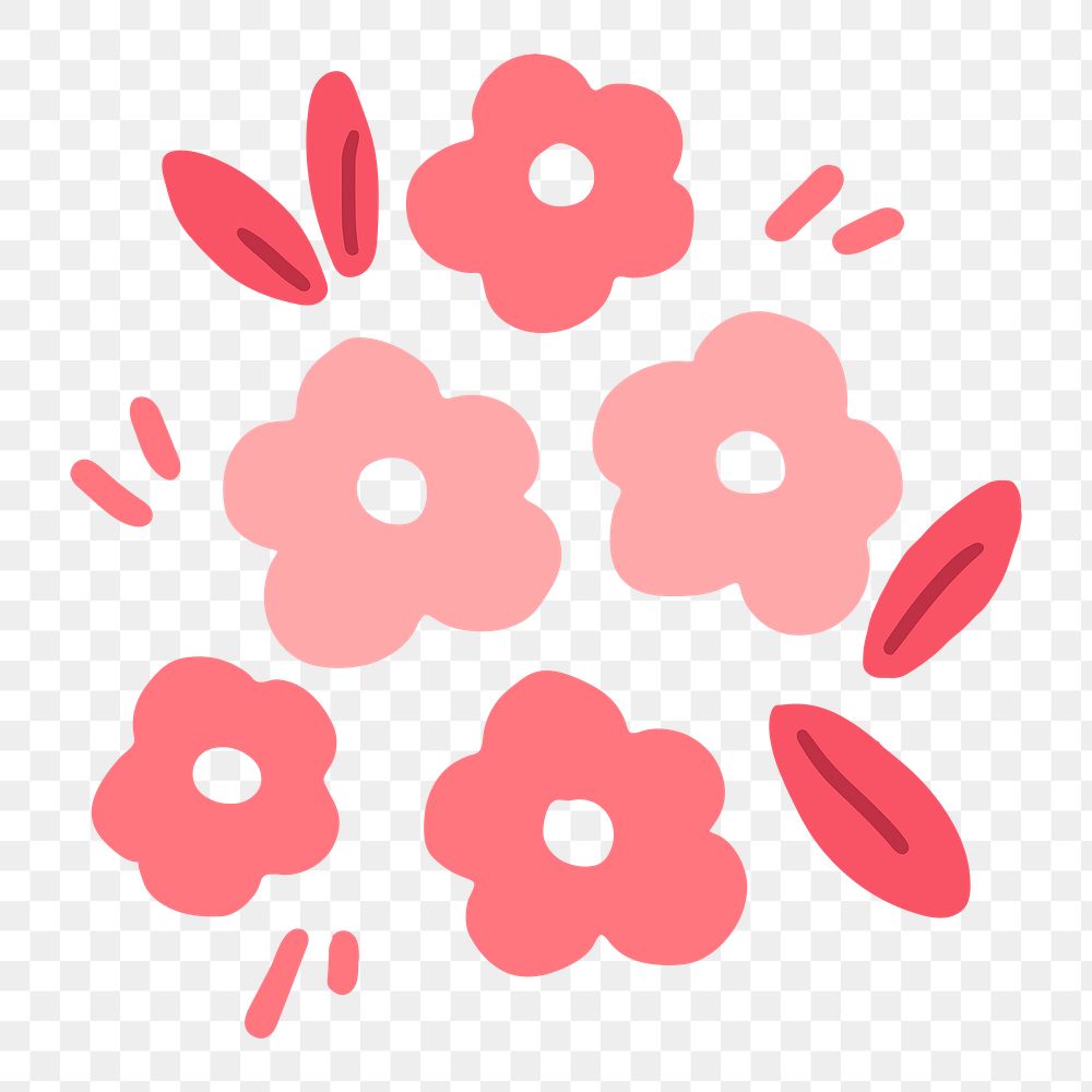 Pink flower png sticker collage element 