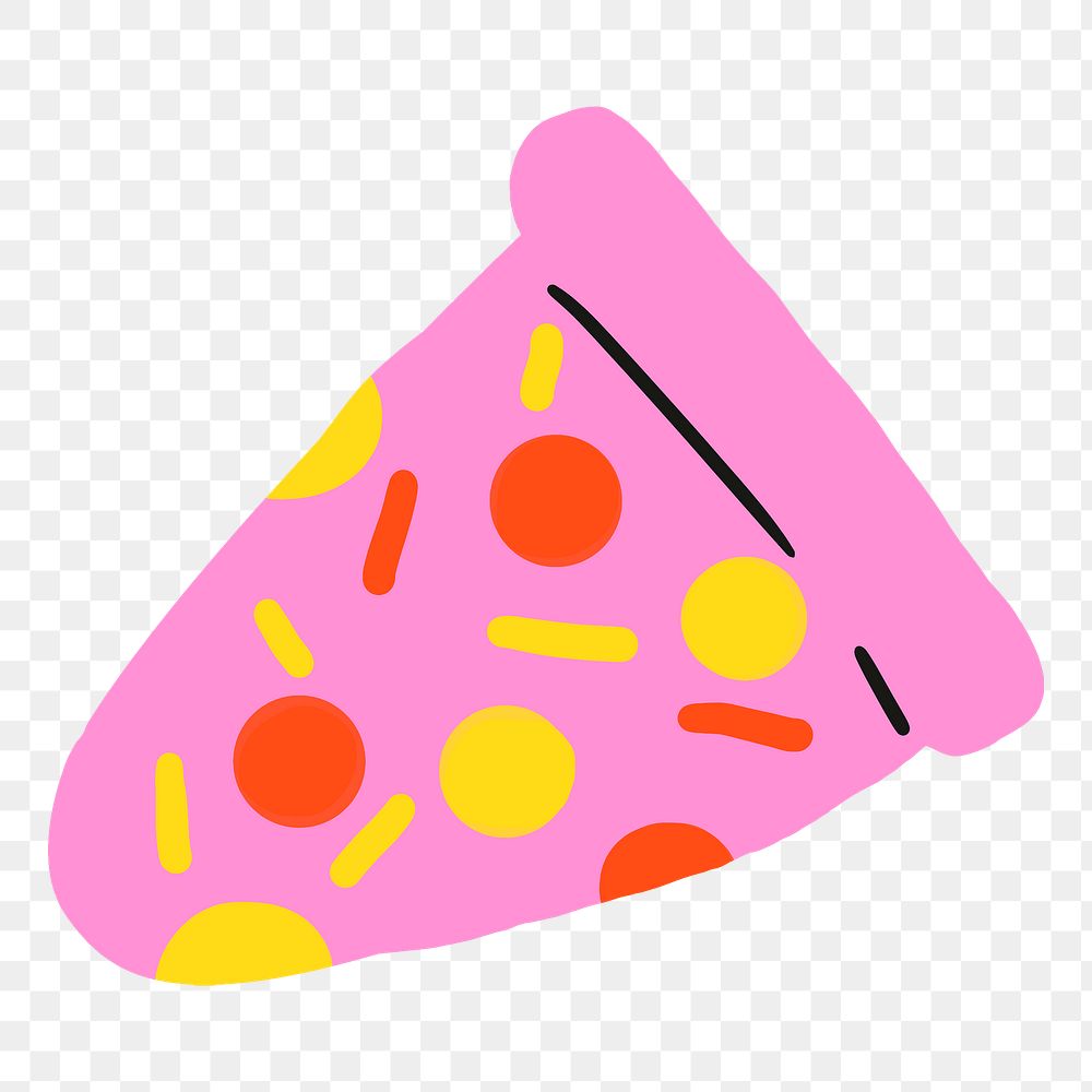 Pink pizza png sticker collage element