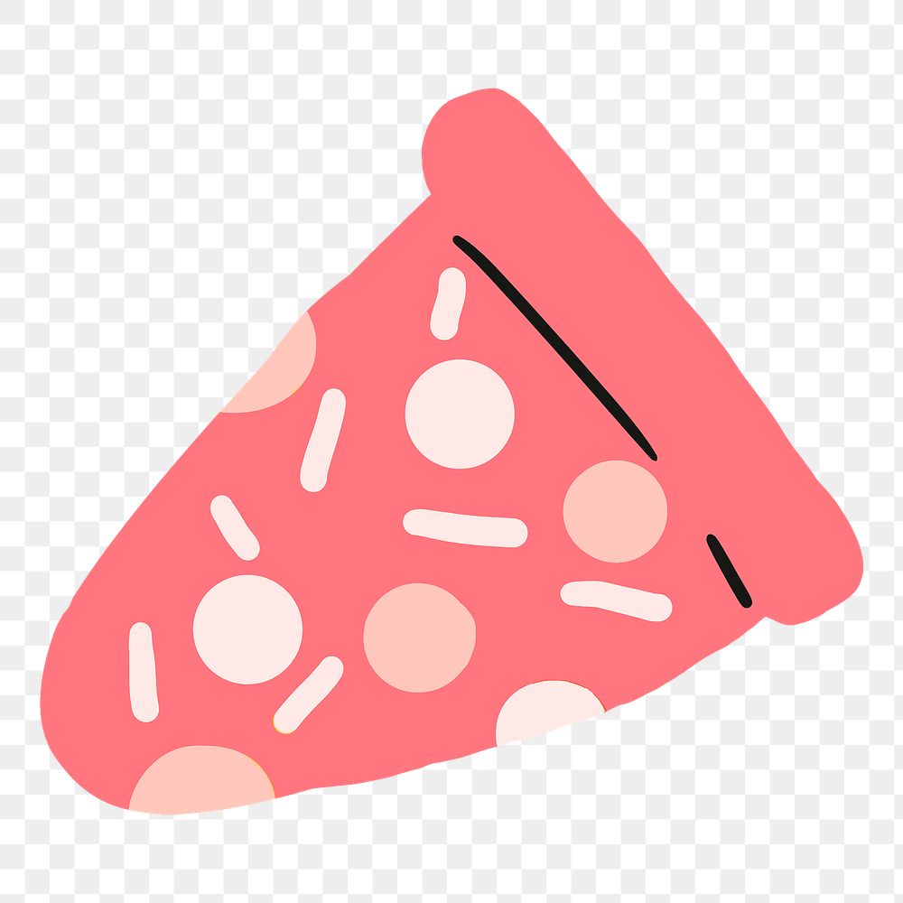 Pink pizza png sticker collage element