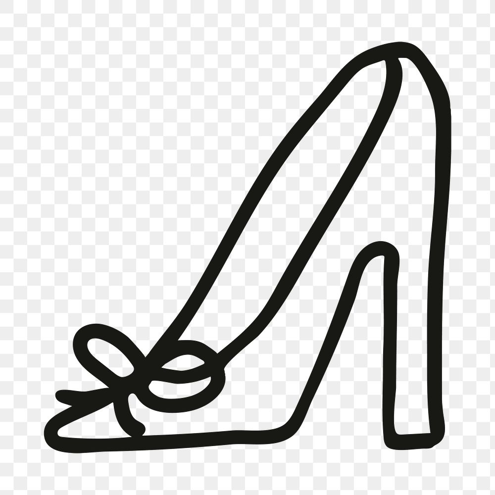 Doodle high heels png sticker collage element