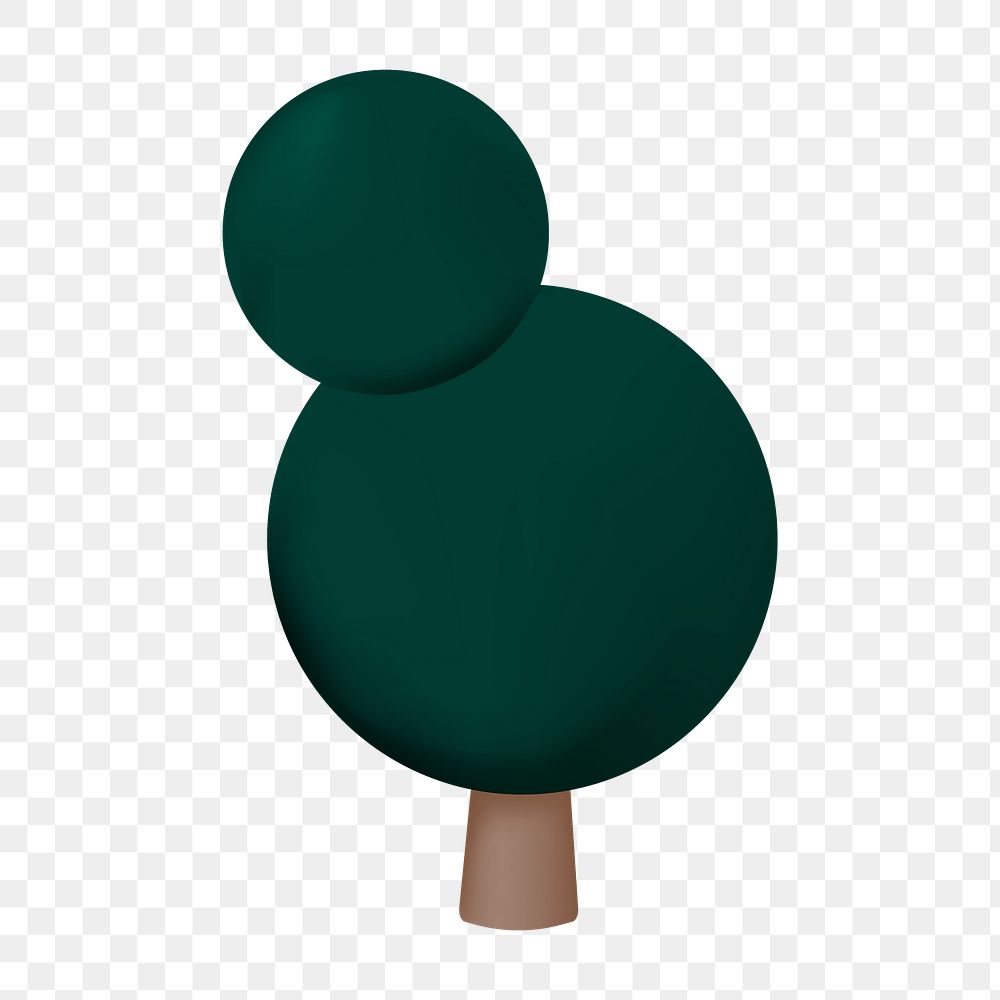 Tree png, 3D green round shape, festive decoration