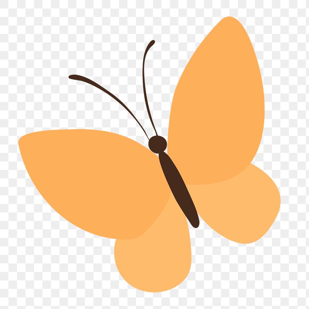 Orange butterfly sticker png, design element