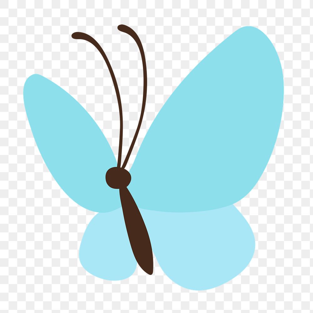 Blue butterfly sticker png, design element