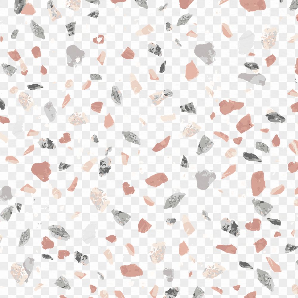 Pastel Terrazzo pattern png, transparent background, abstract design