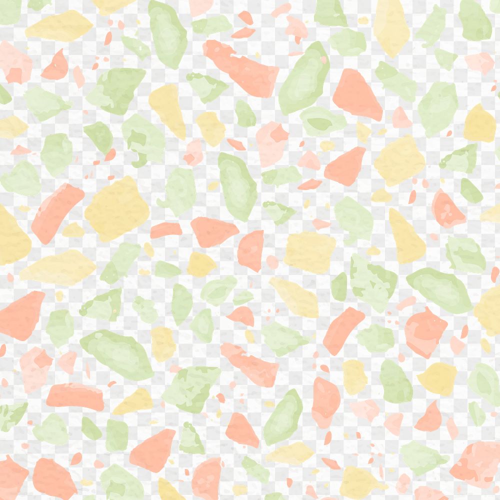 Terrazzo pattern png, aesthetic transparent background, abstract pastel design