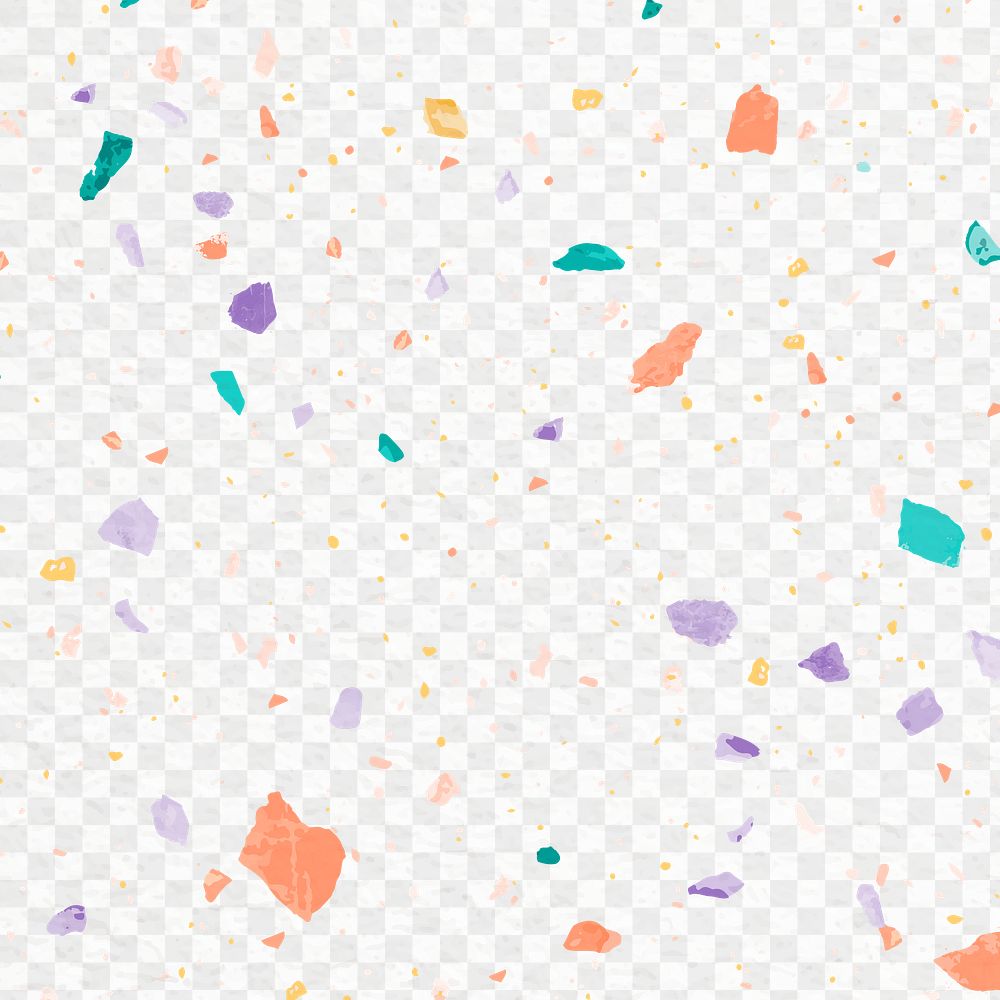 Colorful Terrazzo pattern png, transparent background, abstract design