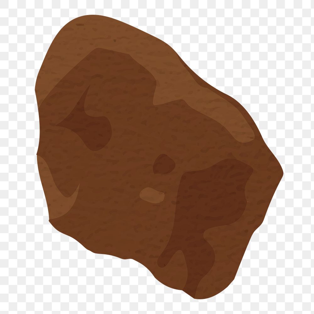 Png stone shape sticker, brown abstract design element