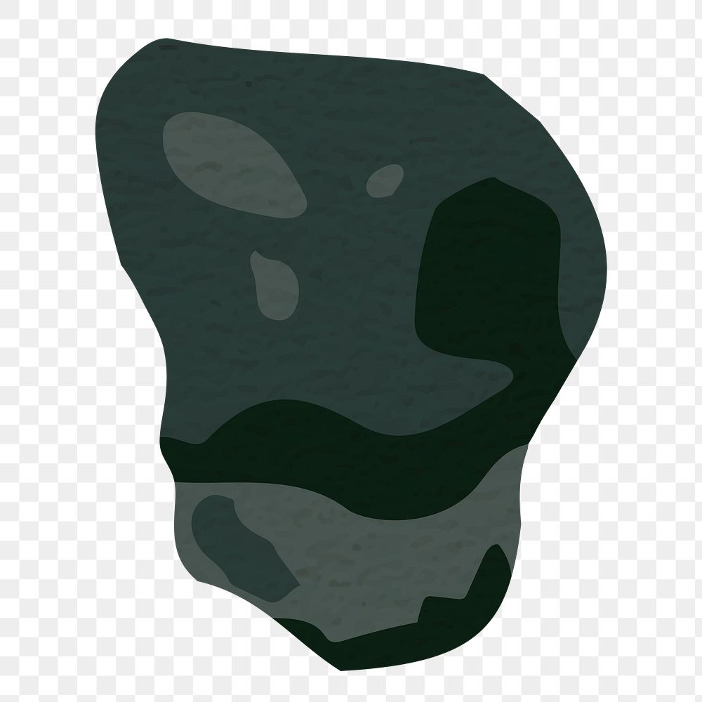 Png stone shape sticker, dark abstract design element