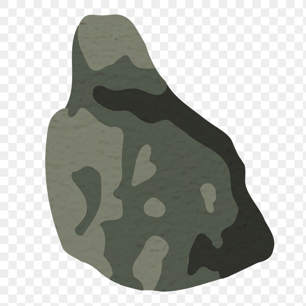 Png stone shape sticker, gray abstract design element
