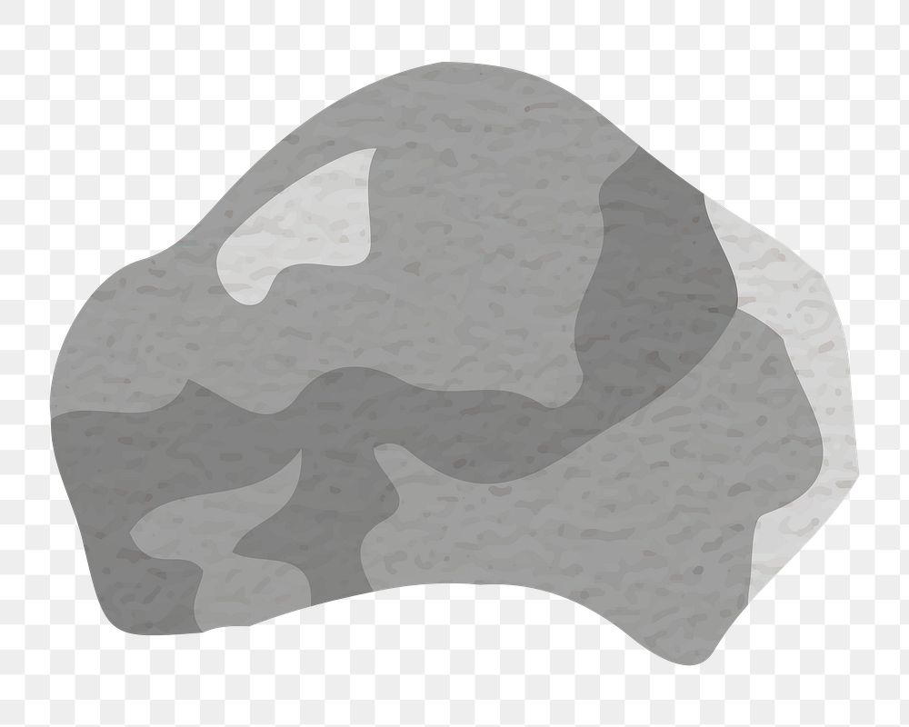 Png stone shape sticker, gray abstract design element