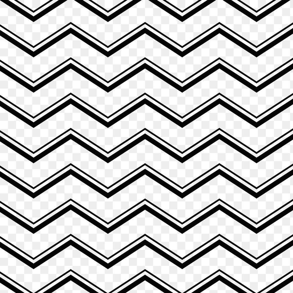 Chevron background png transparent, black zigzag pattern, simple design