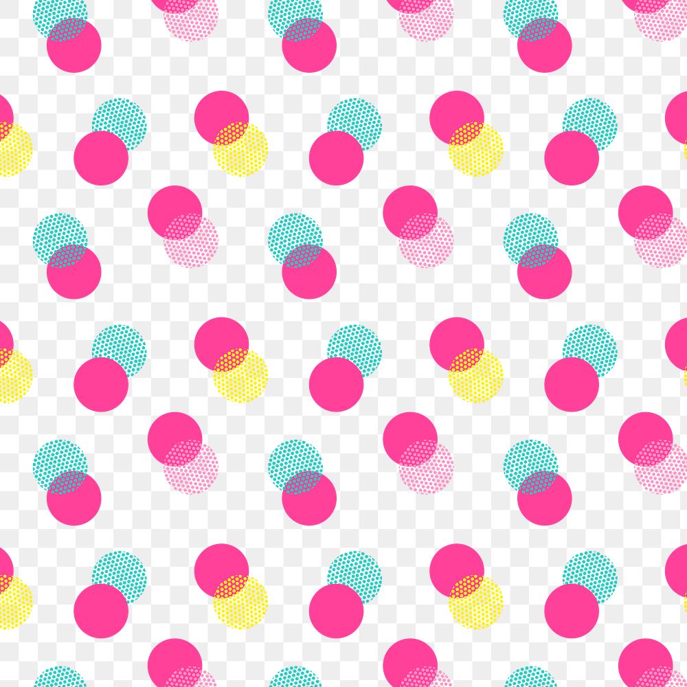Pink background png transparent, polka dot pattern, cute feminine design