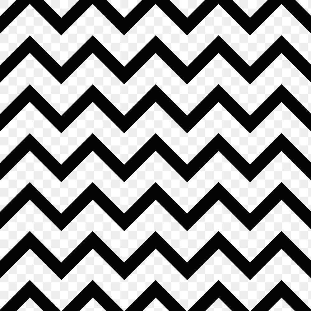 Zigzag pattern png transparent background, black chevron, simple design
