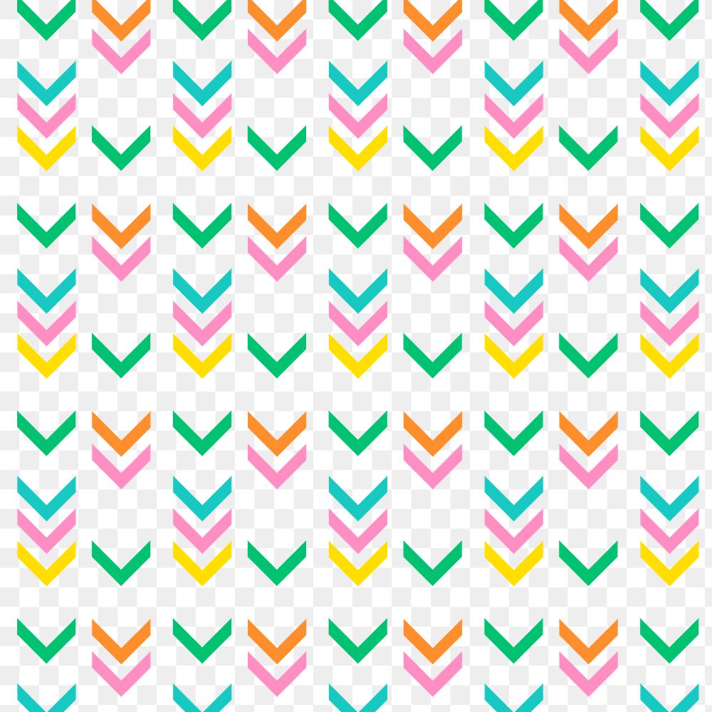 Cute png transparent background, chevron pattern in colorful design