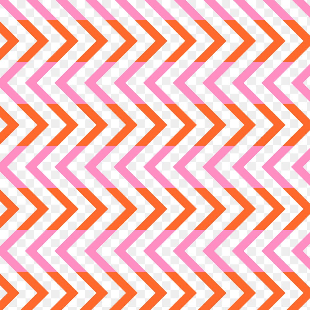 Cute png transparent background, pink chevron pattern, creative design