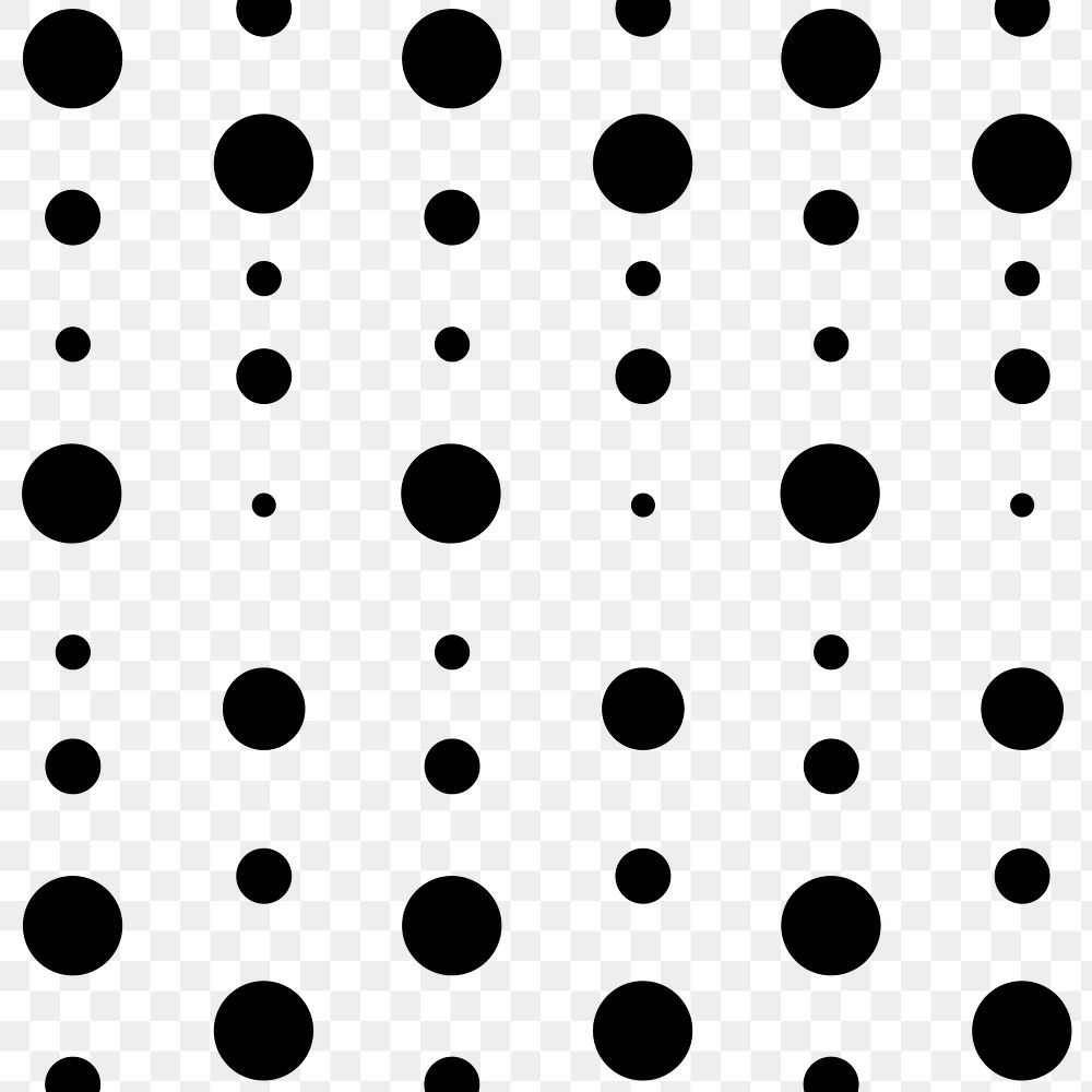 Abstract background png transparent, polka dot pattern in black