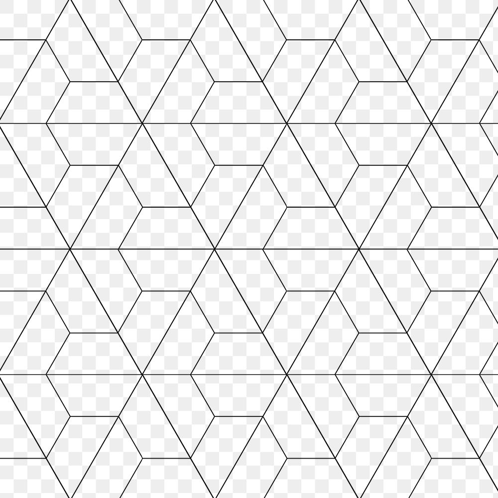 Abstract pattern background png transparent, simple geometric in black 