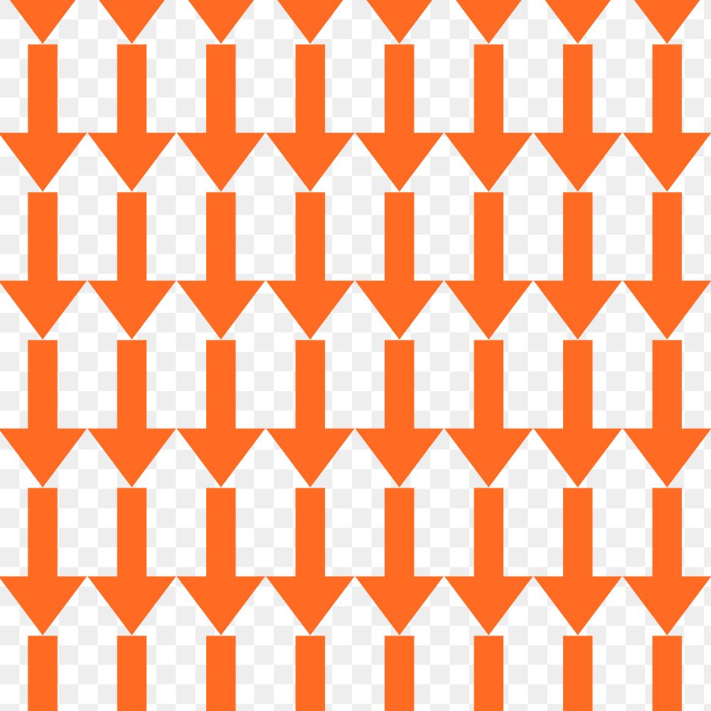 Arrow pattern background png transparent, orange abstract  design
