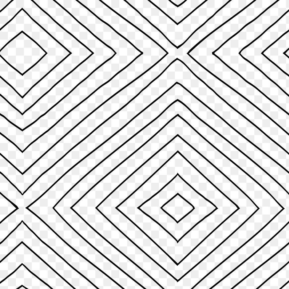 Striped doodle pattern png, transparent background, simple ink design