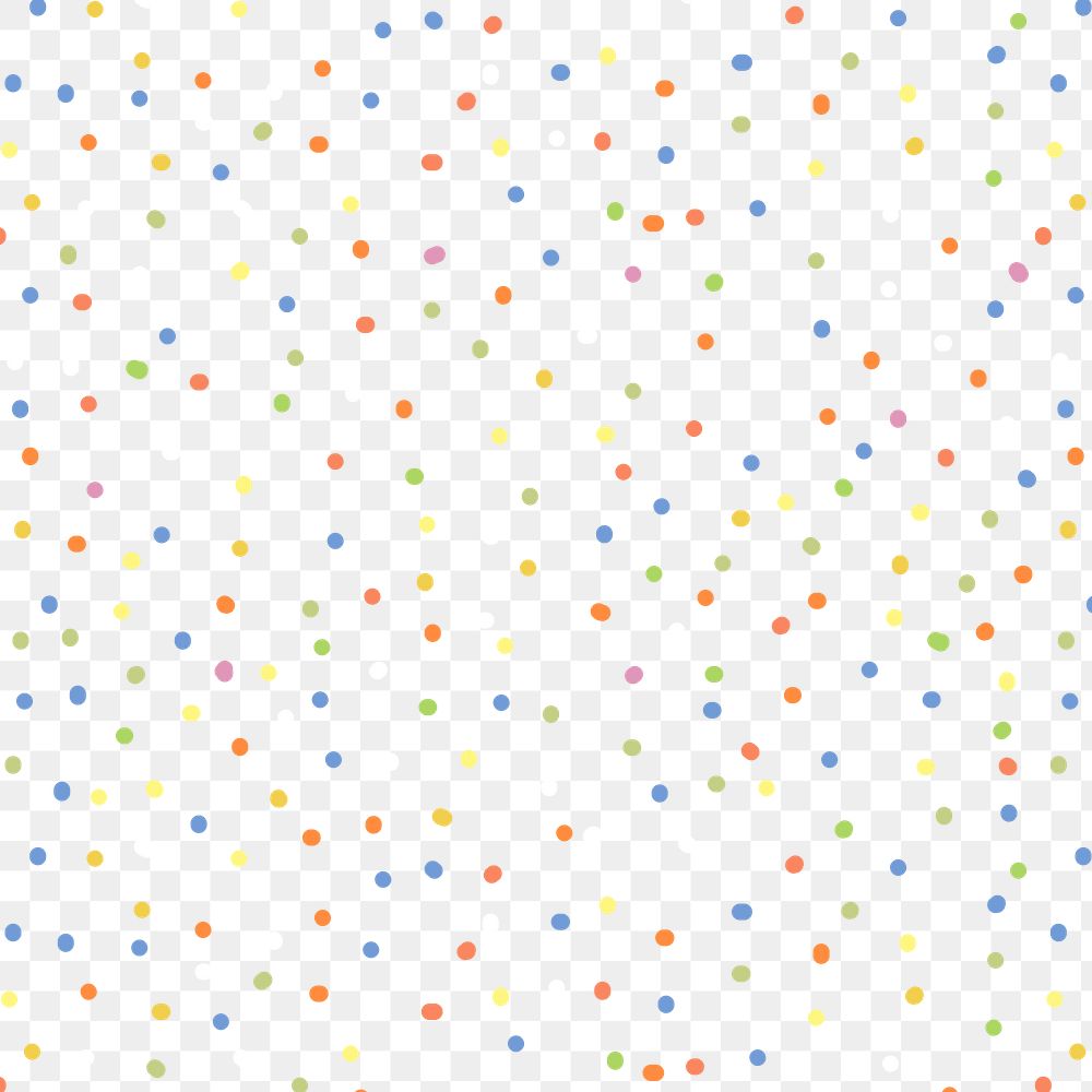 Polka dot pattern png, transparent background, colorful simple design