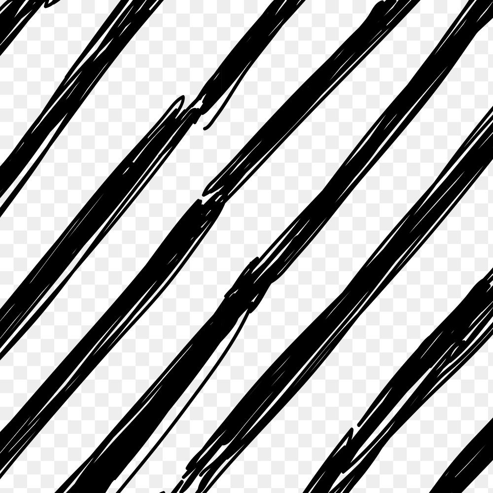 Brush pattern png, transparent background, simple ink design