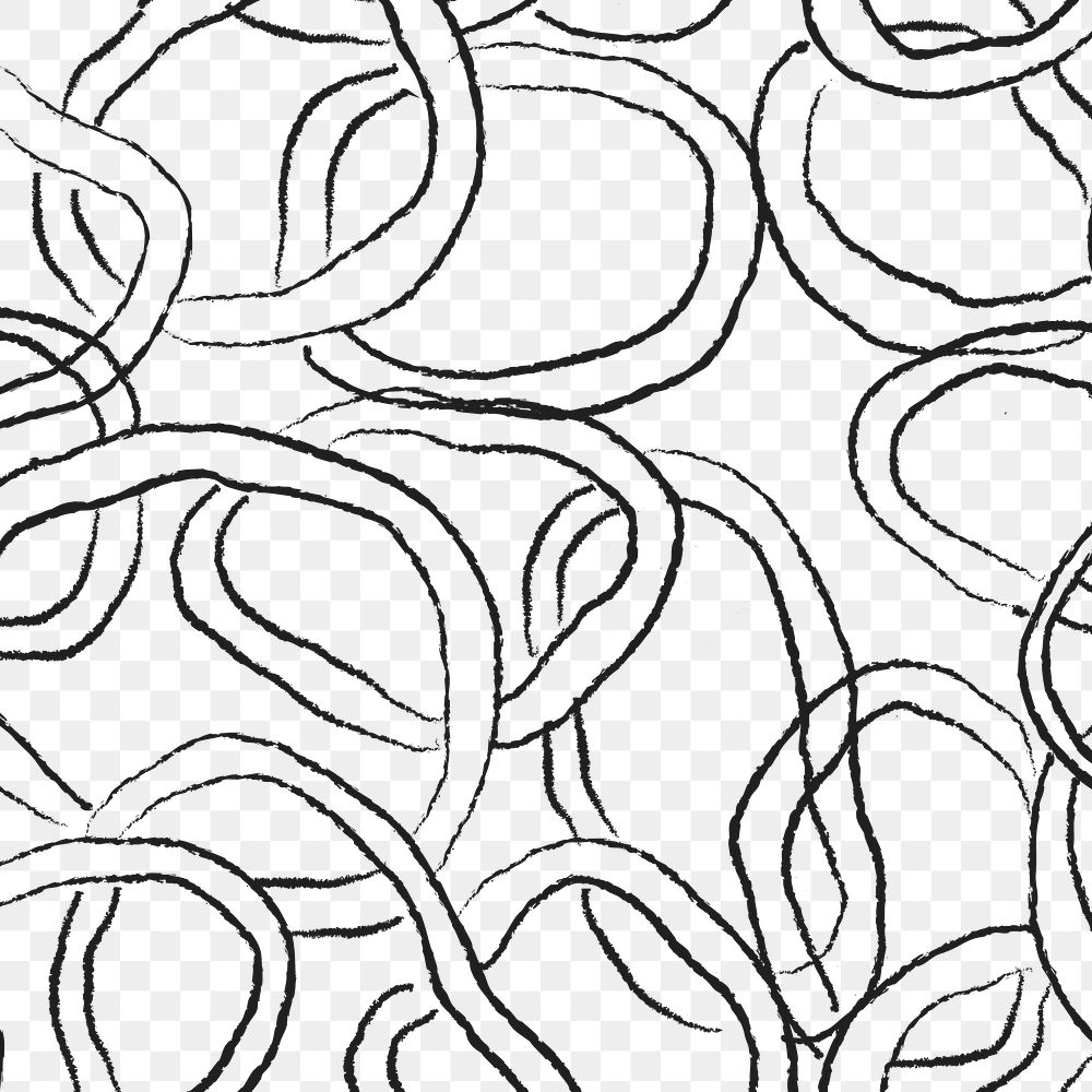 Abstract pattern png, transparent background, doodle ink design