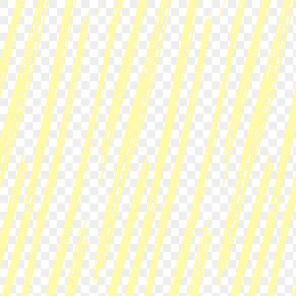 Brush doodle pattern png, transparent background, yellow simple design