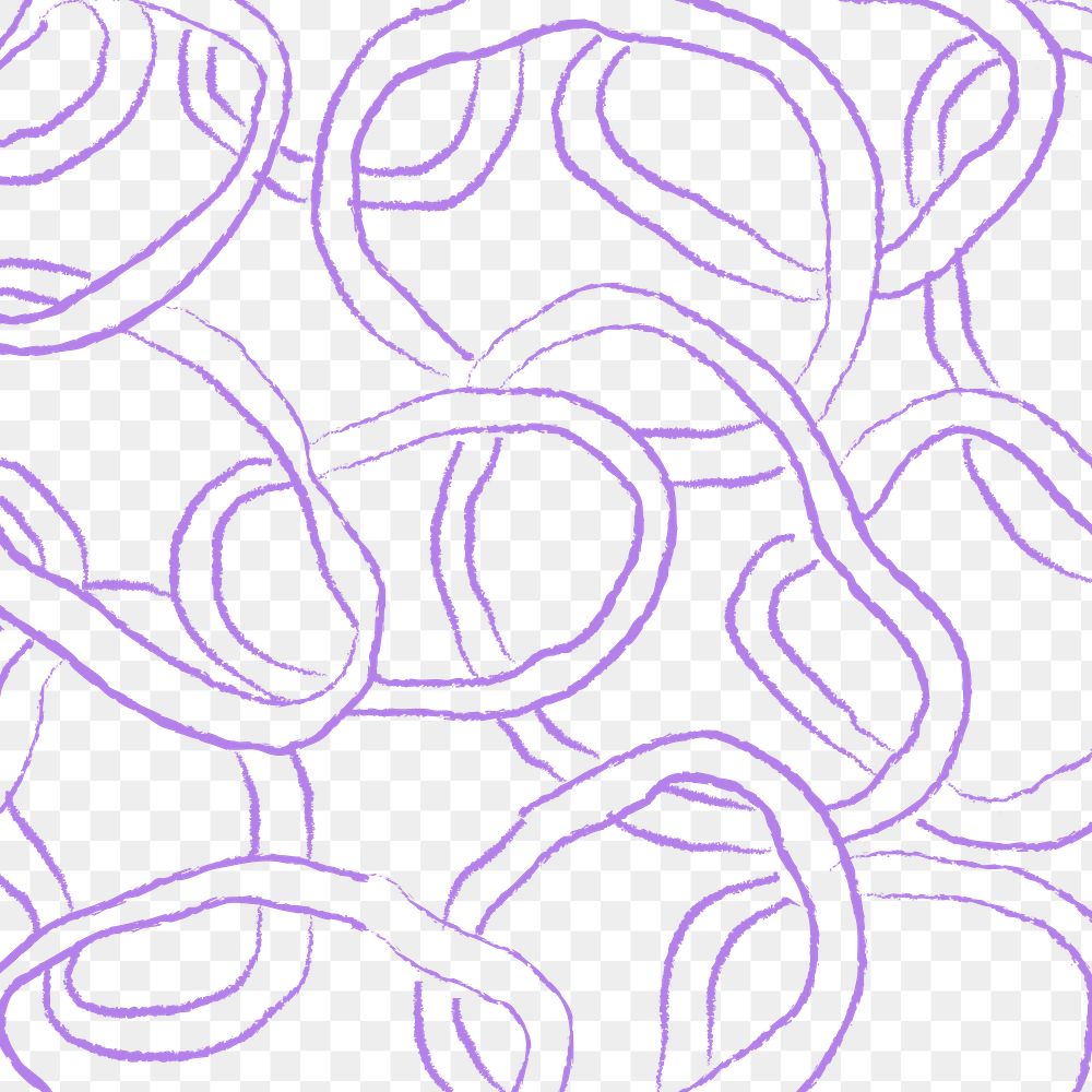 Purple pattern png, transparent background, doodle design