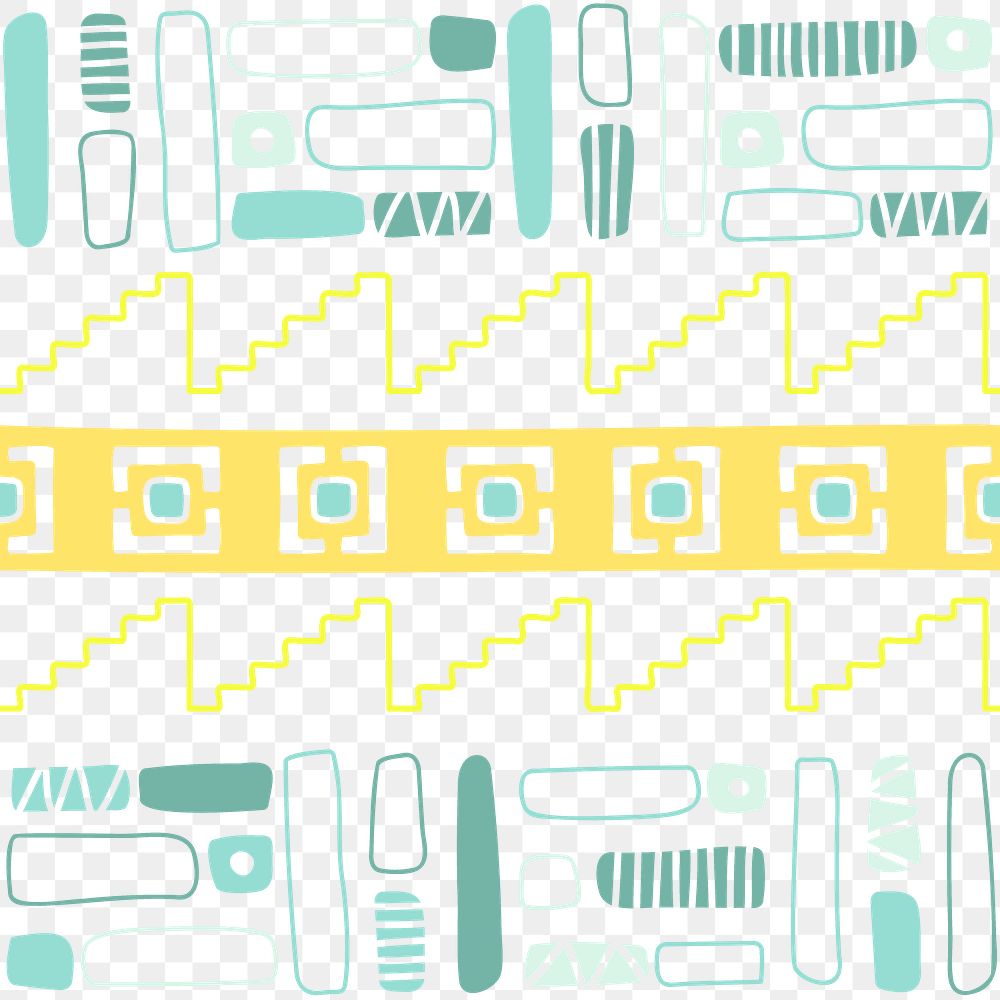 Pattern png, ethnic seamless transparent background, colorful Aztec style