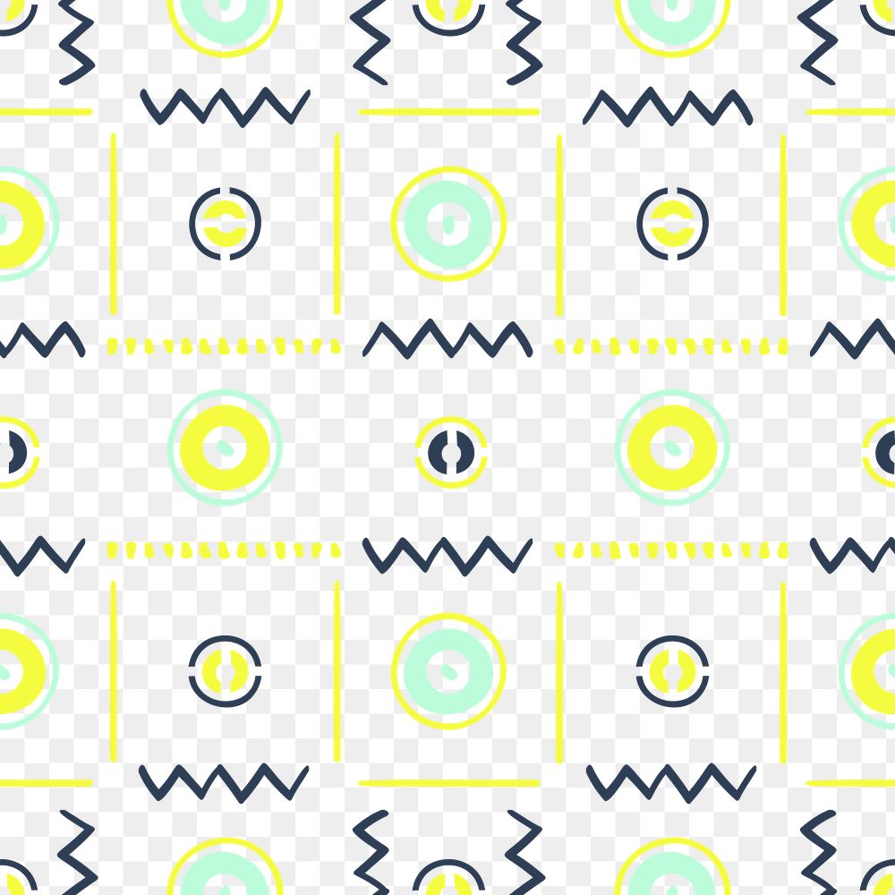 Pattern png, tribal seamless transparent background, colorful geometric style