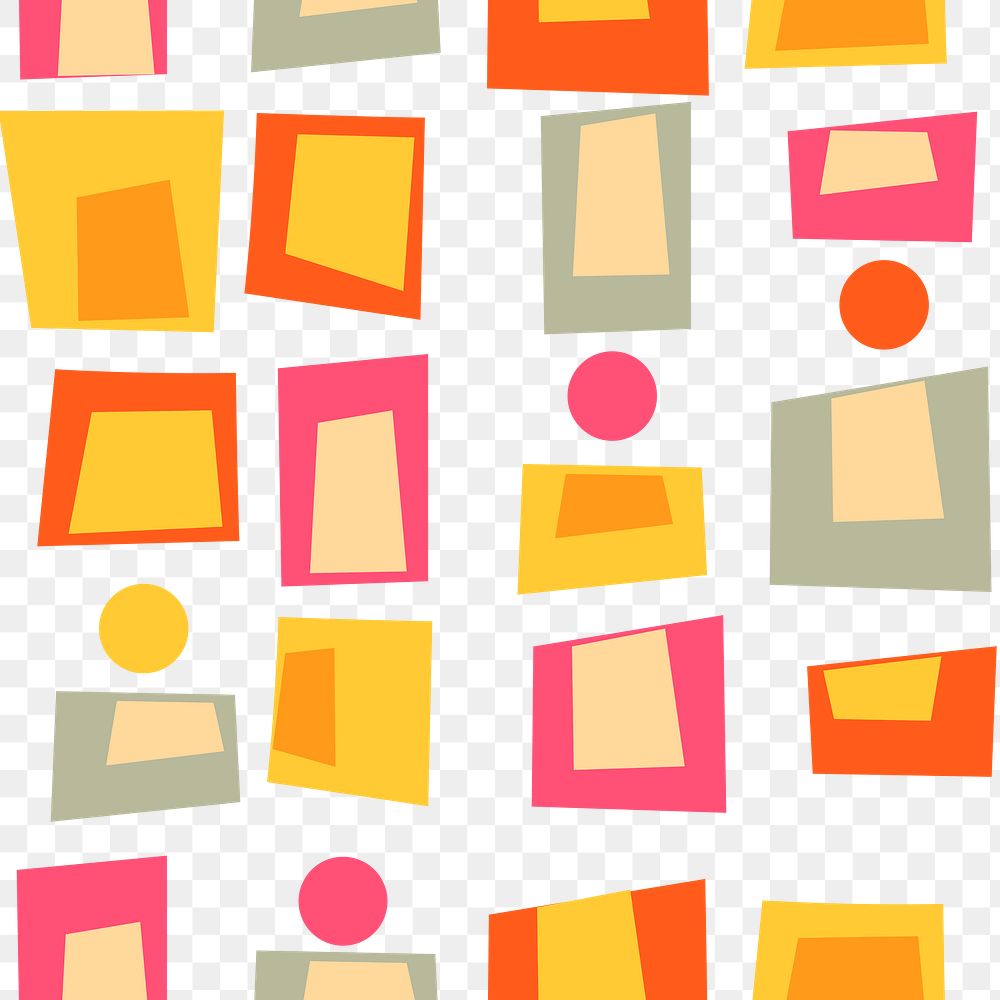Pattern png transparent background, seamless trapezoid geometric shape, colorful design