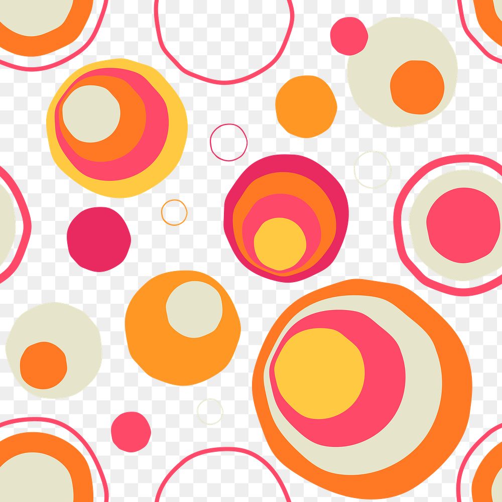 Pattern png transparent background, seamless circle geometric shape, colorful design