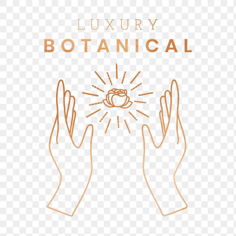 Luxury botanical logo png sticker, minimal line art design