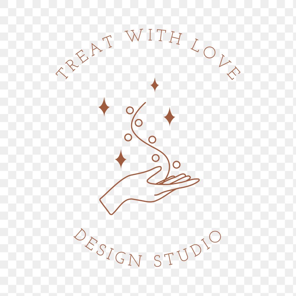 Aesthetic logo png sticker, treat with love, minimal line art design