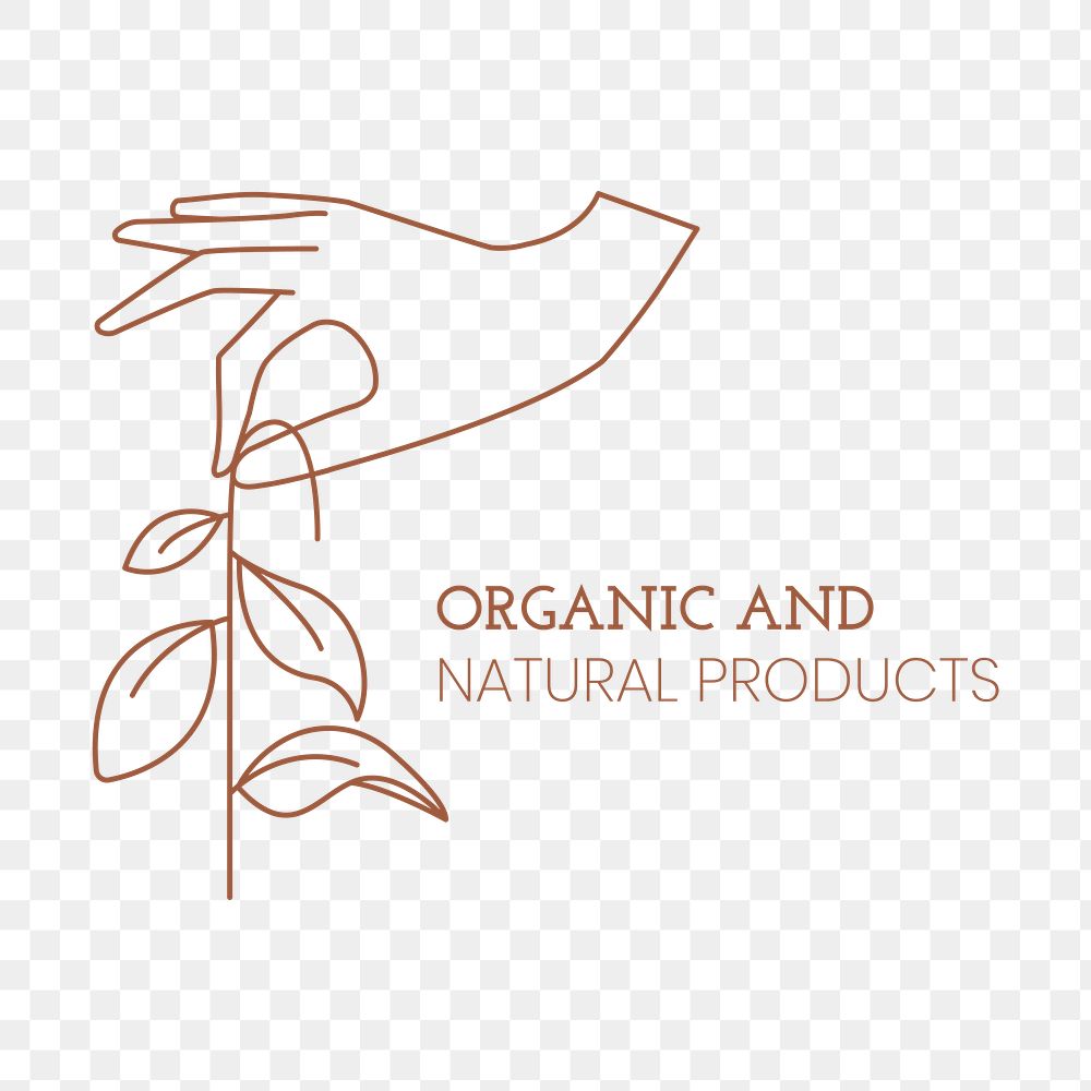 Natural product logo png sticker, minimal line art design