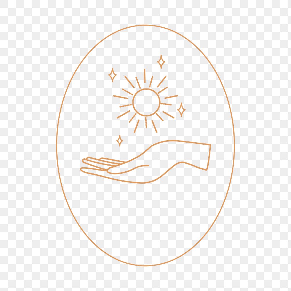 Sun badge png sticker aesthetic logo element