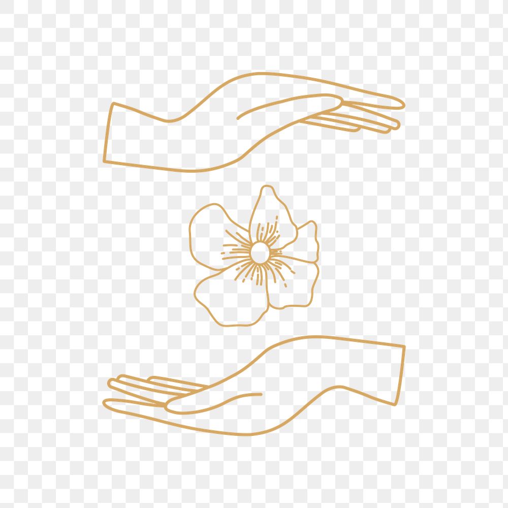 Flower png aesthetic logo element, minimal sticker