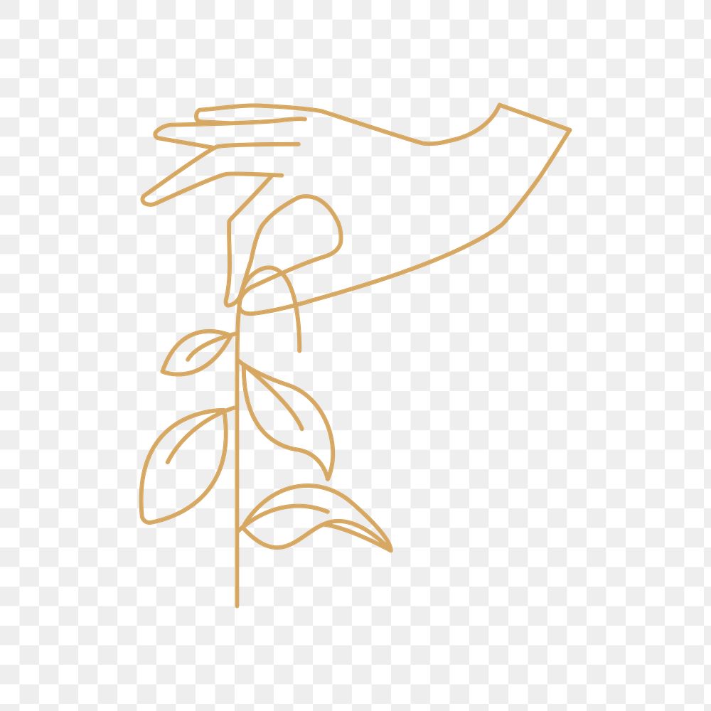 Leaf png logo element, botanical aesthetic collage sticker