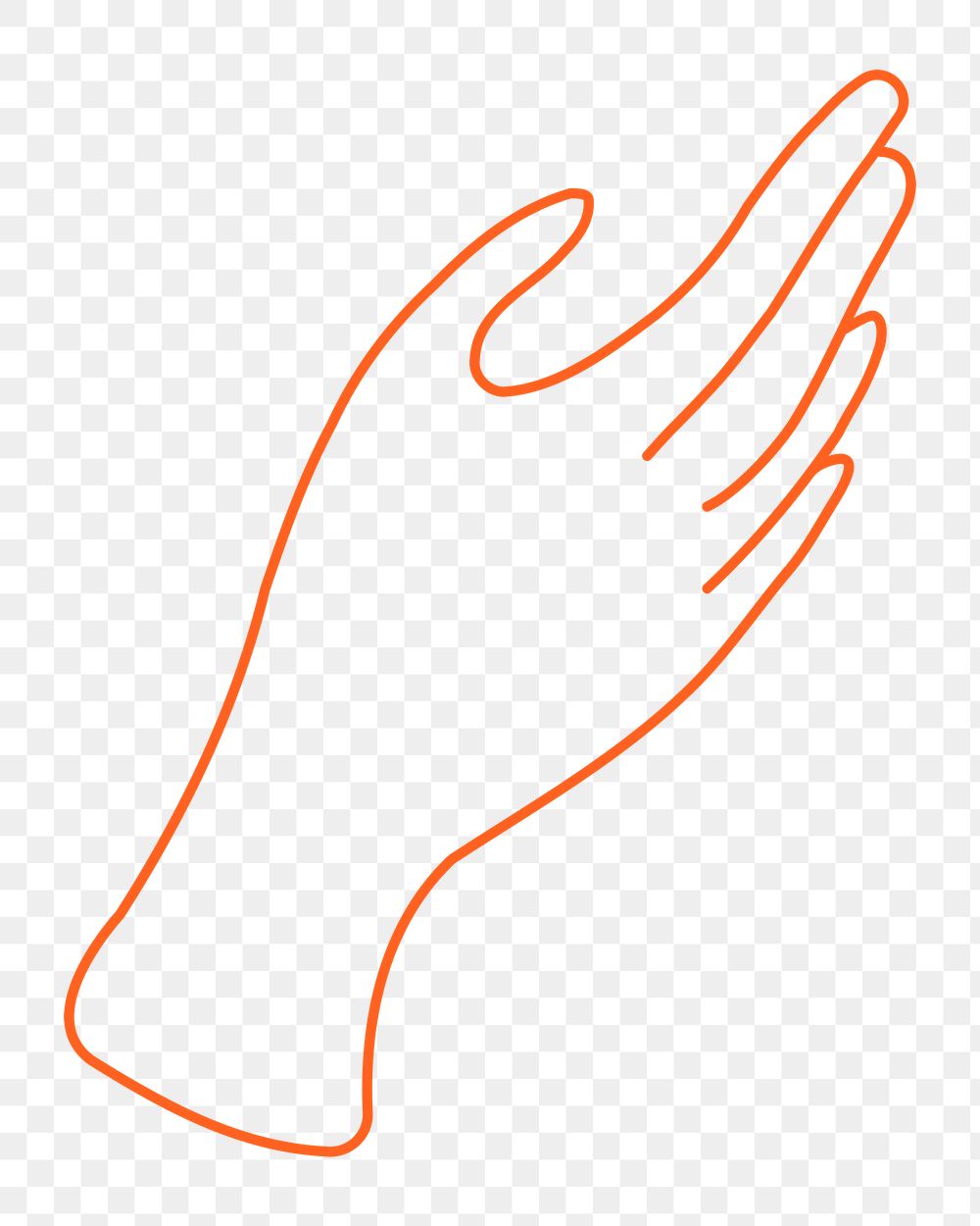 Waving hand png sticker, minimal line art design