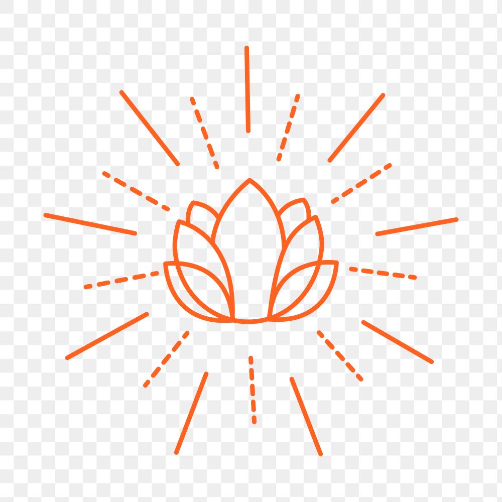 Mystical lotus flower png sticker, minimal collage element