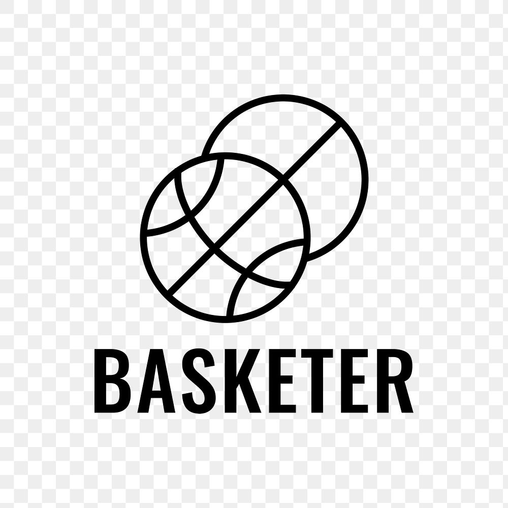 Basketball logo png transparent, sports club business graphic in minimal design