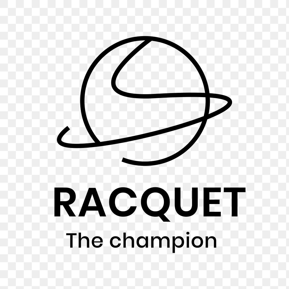 Racquet logo png transparent, sports club business graphic in minimal design
