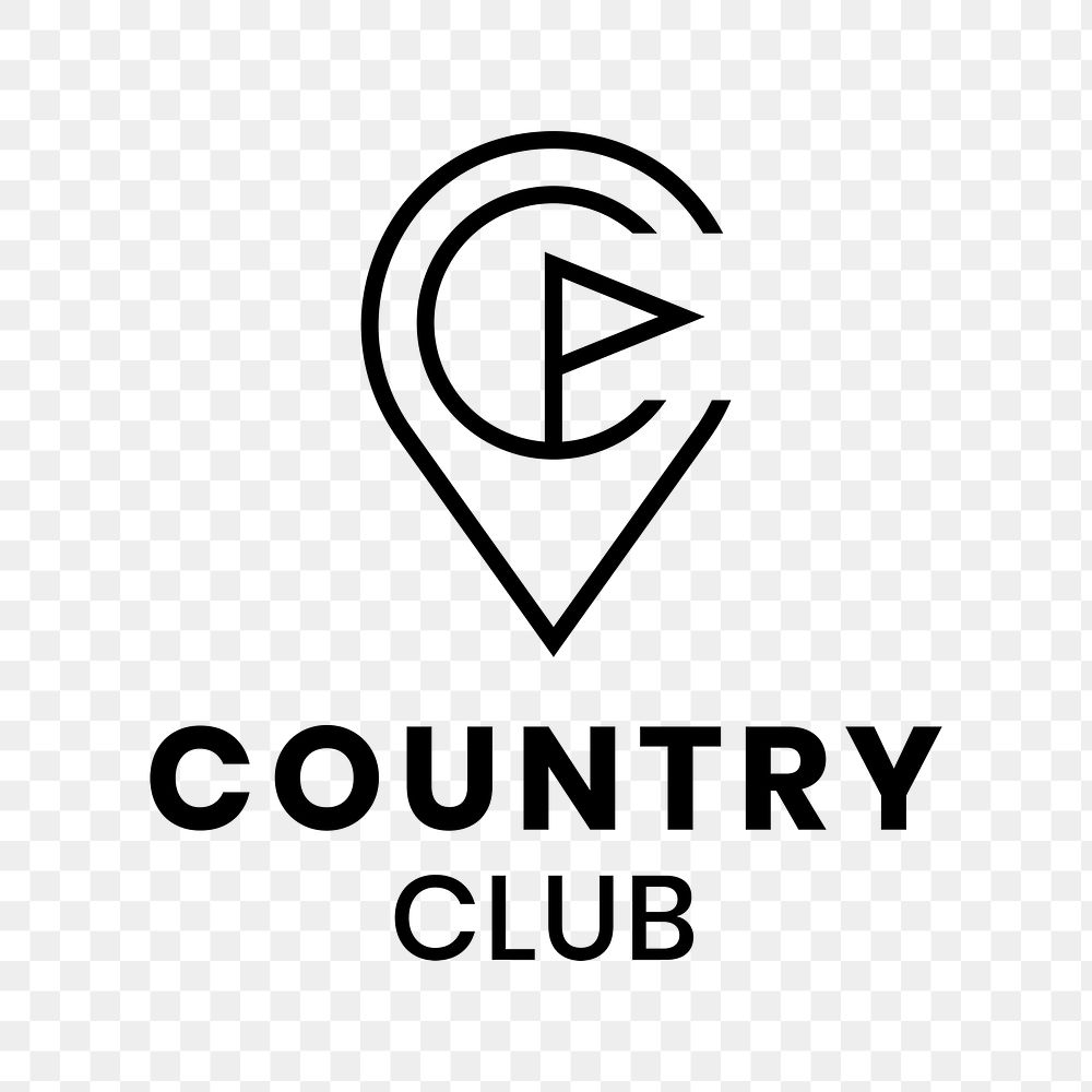 Country golf club logo png, professional business transparent graphic