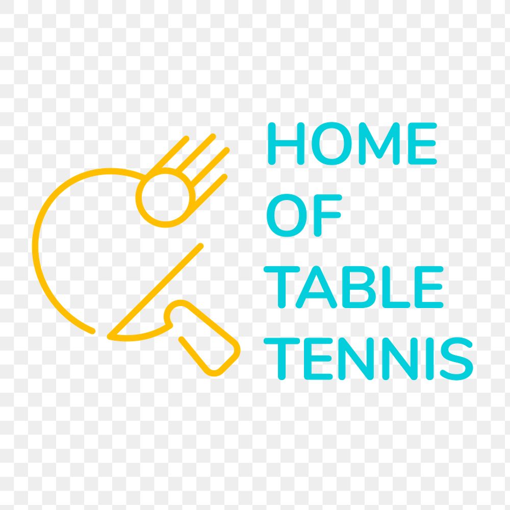 Sports business png logo, table tennis club in modern design